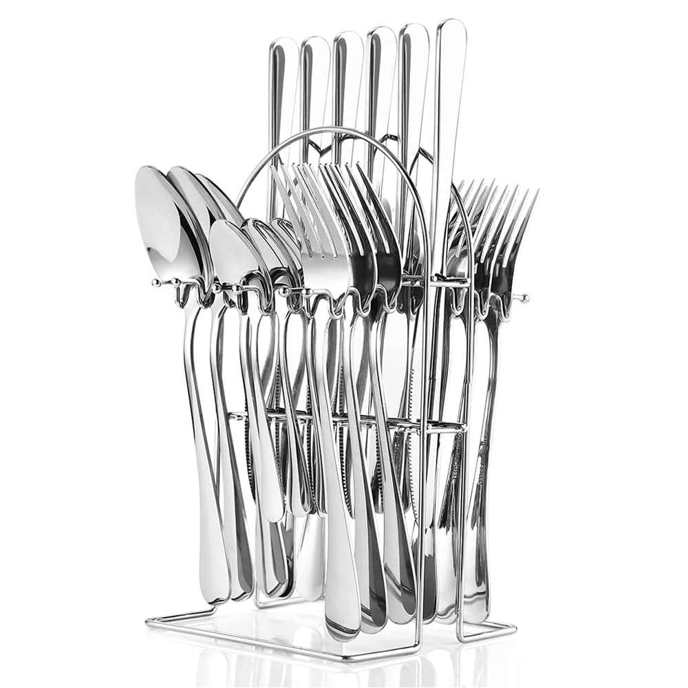 24-pack stainless steel tableware