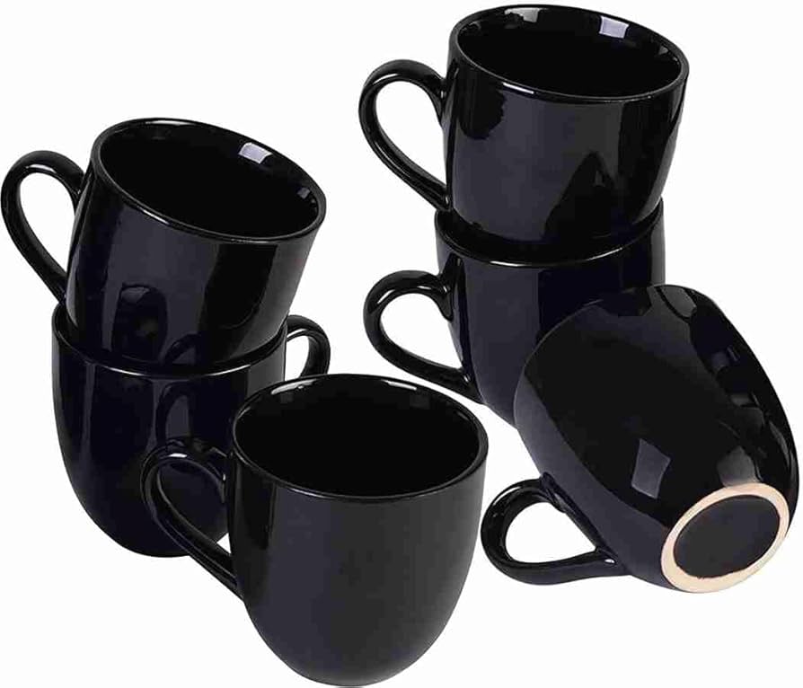 6-pack black coffee cups