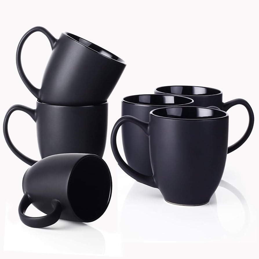 6-pack black coffee cups