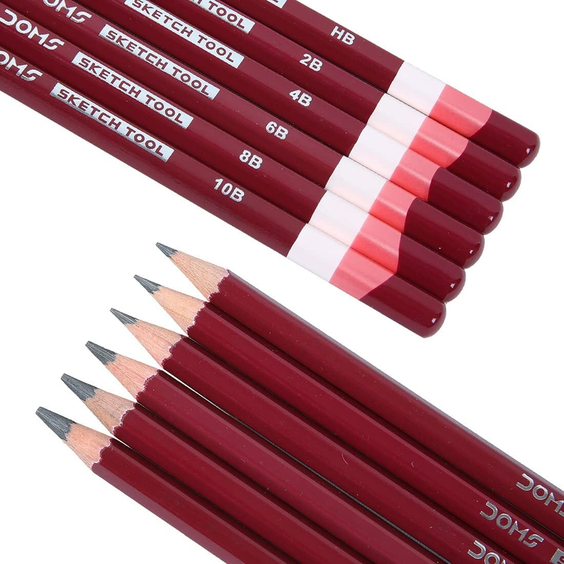 DOM sketch pencils (HB, 2B, 4B, 6B, 8B, 10B)